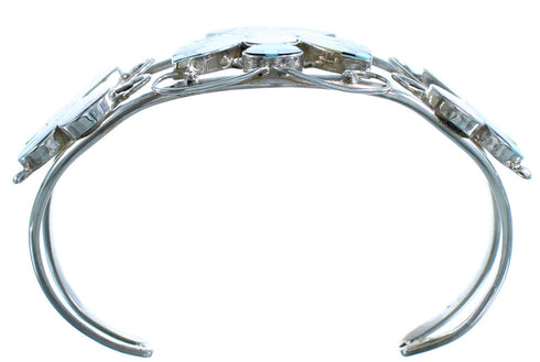 Zuni Indian Multicolor Sterling Silver Butterfly Inlay Cuff Bracelet BX116991